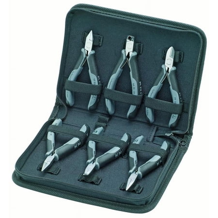 KNIPEX Tools 00 20 17, 6-Piece ESD Electronic Pliers Set with Case