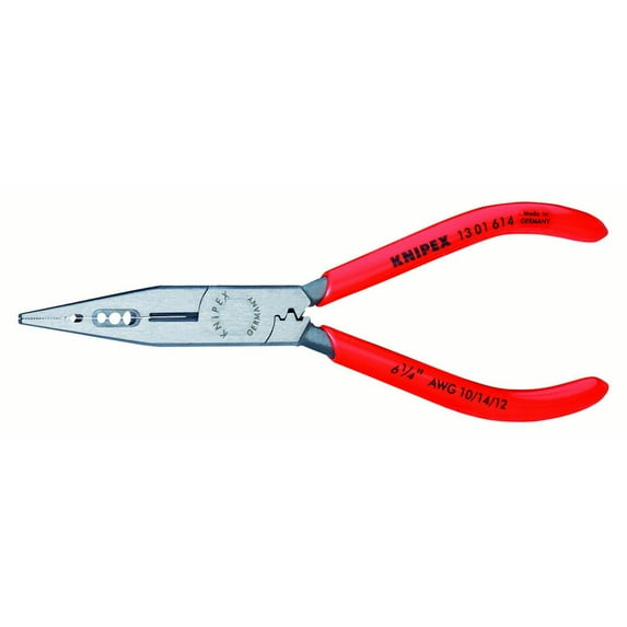 KNIPEX Tools 13 01 614, 6.25-Inch 4-In-1 Electricians' Pliers, AWG 10/12/14