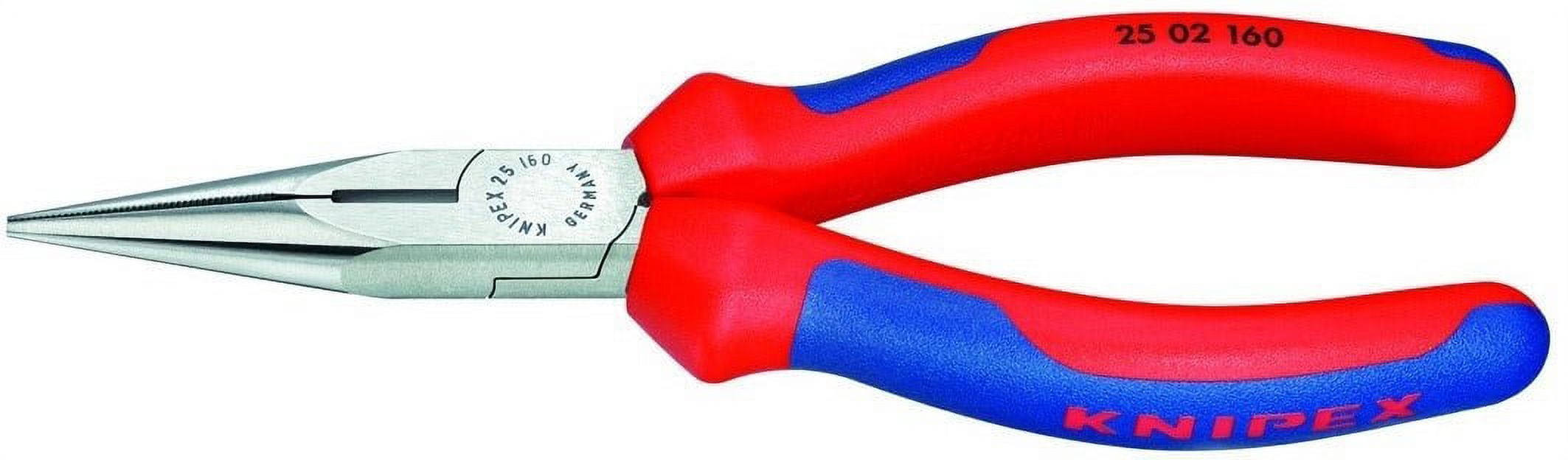KNIPEX Tools 25 02 160, 6.25-Inch Chain Nose Pliers with Cutter