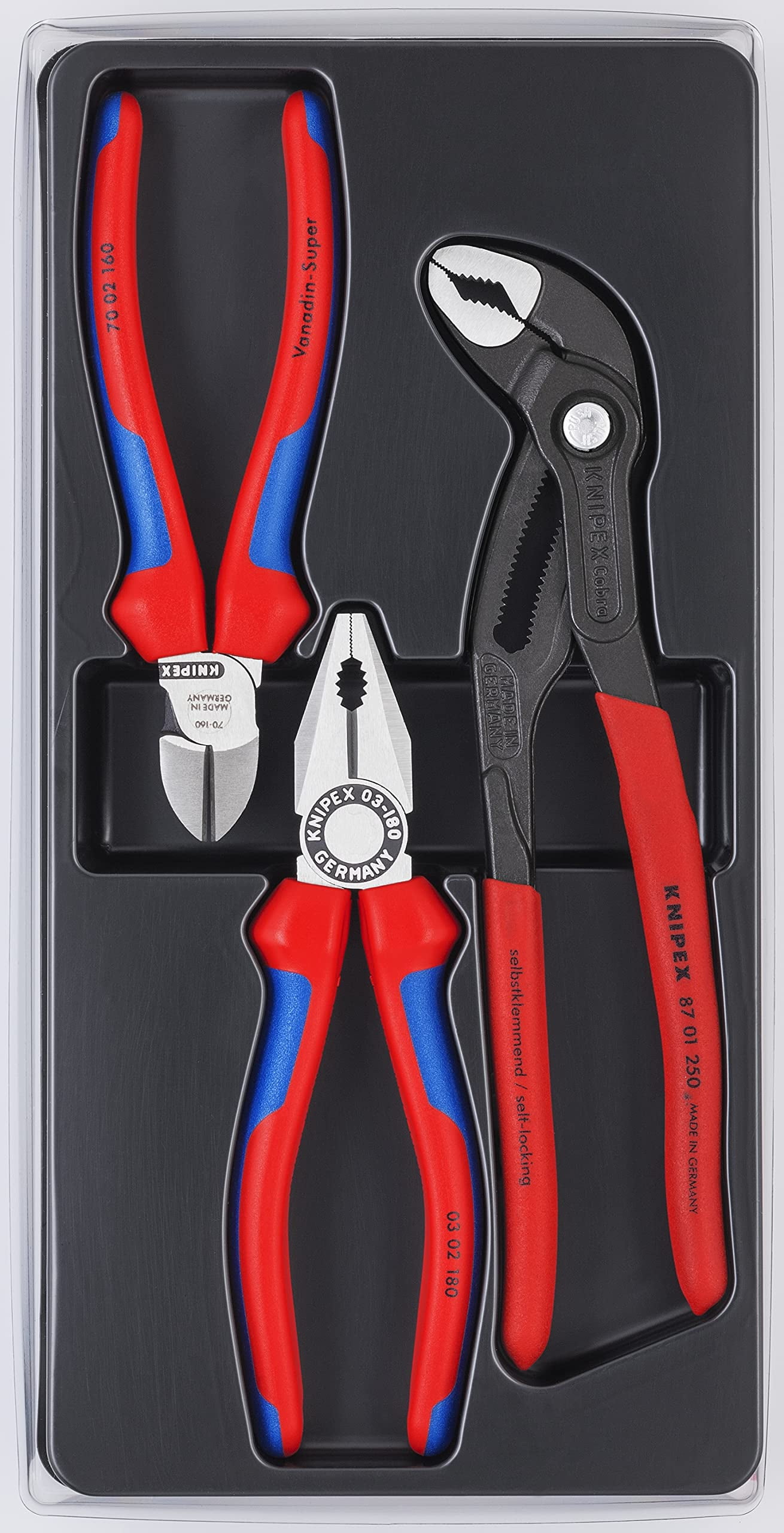 KNIPEX Tools - 3 Piece Combination, Diagonal, Cobra Set (002009V01) CA2