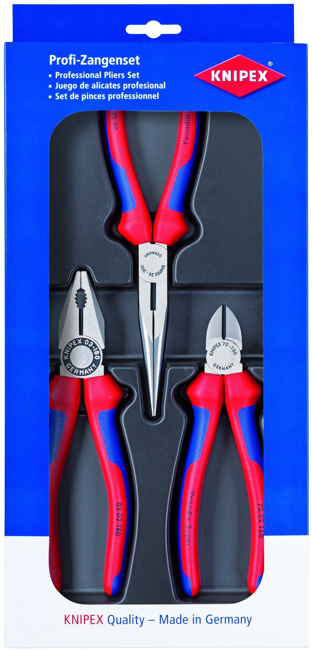 KNIPEX Tools - 3 Piece Multi-Component Combination, Long Nose, Diagonal ...