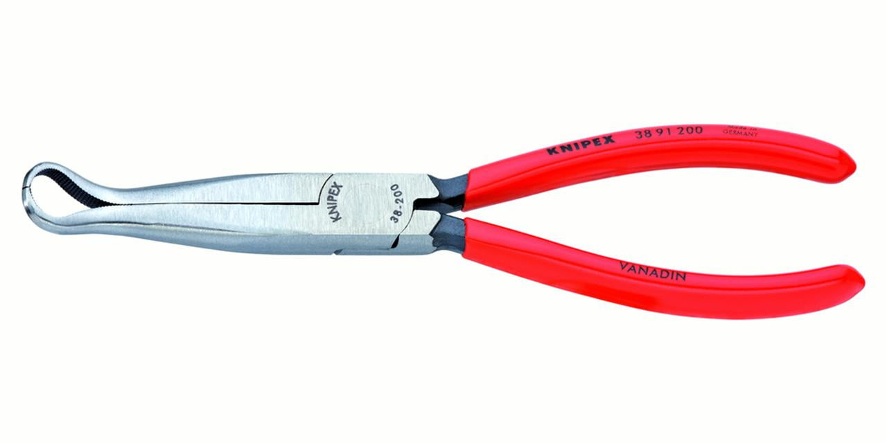 KNIPEX Tools 38 91 200, 8-Inch Long Ring Nose Mechanics Gripping Pliers