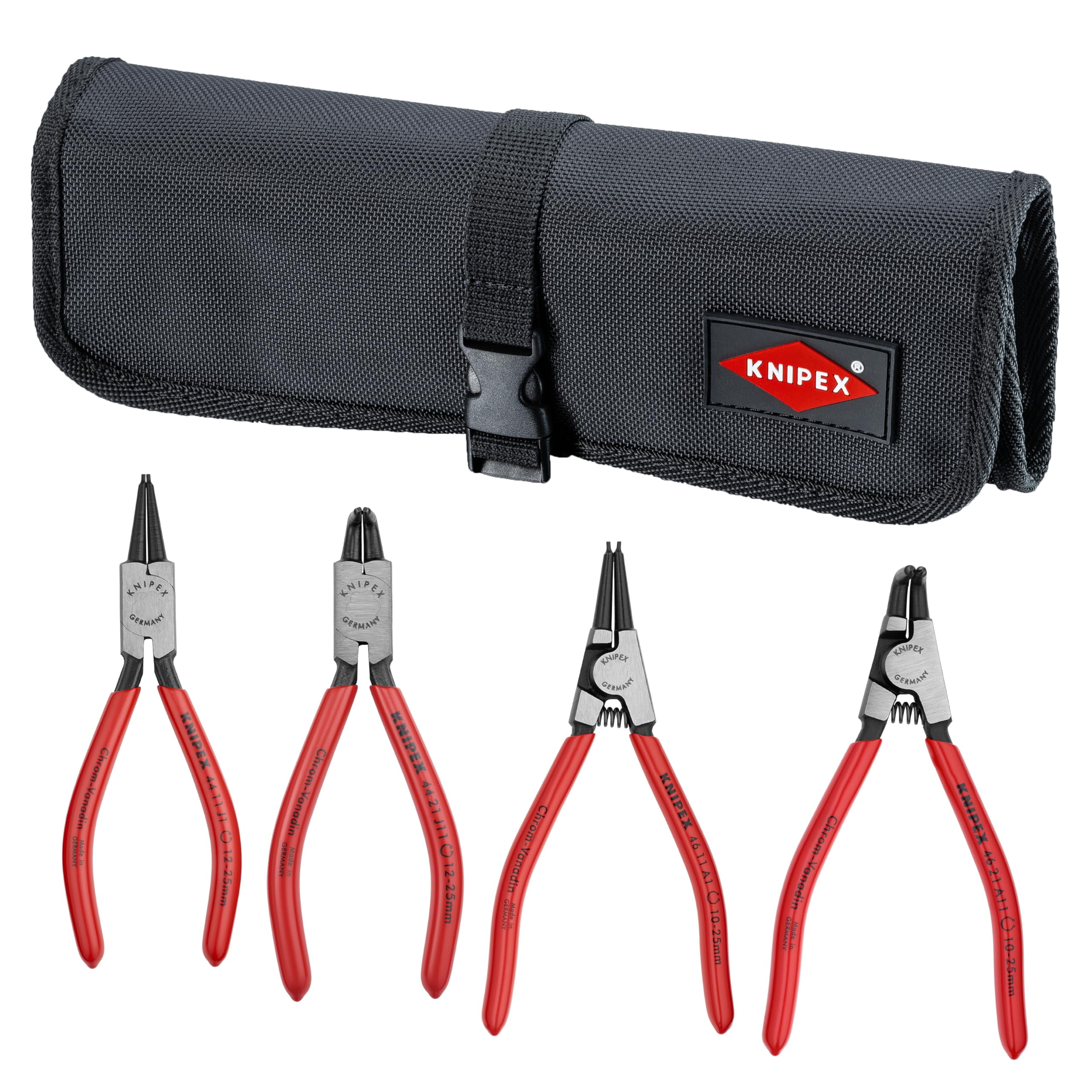 KNIPEX Tools - 4 Piece Circlip Set In Pouch Straight & 90 Degree (9K001952US) CA3