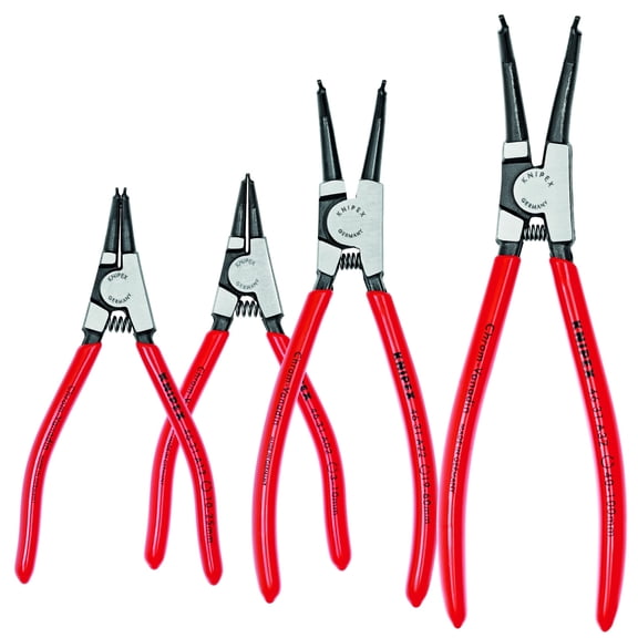 KNIPEX Tools - 4 Piece External Circlip Set, 45 Degree (9K001902US), Red CA3