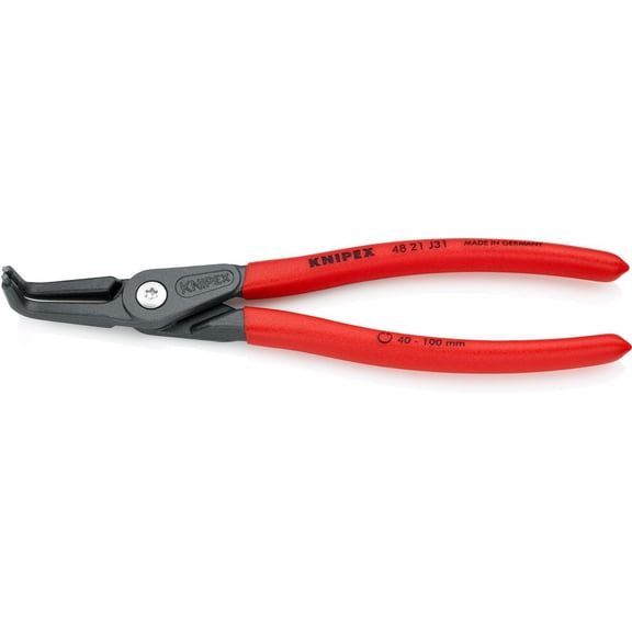 KNIPEX Tools 48 21 J31, 8.5-Inch Internal Angled Precision Retaining Ring Pliers