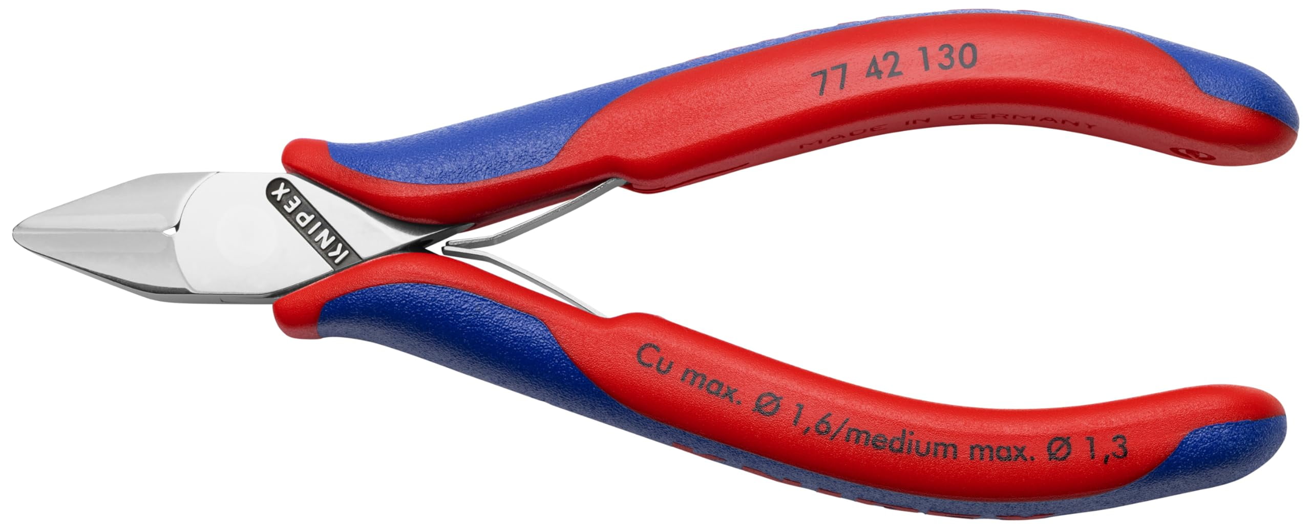 KNIPEX Tools 5-1/4" Electronics Diagonal Cutter, Ergonomic Grip (7742130) CA2
