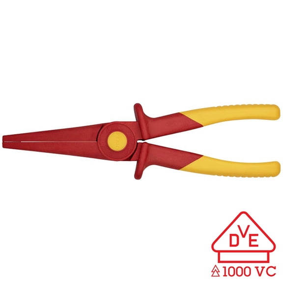 KNIPEX Tools 98 62 02, Flat Nose Plastic Pliers 1000V Insulated, Orange