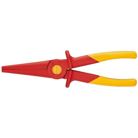 KNIPEX Tools 98 62 02 Flat Nose Plastic Pliers 1000V Insulated, Red/Yellow