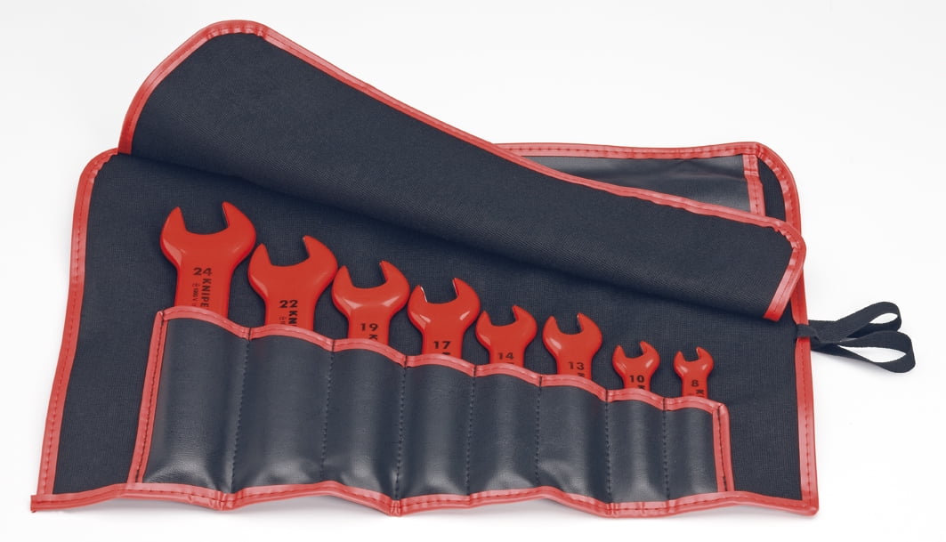 KNIPEX Tools 98 99 13 S4, 1000V SAE Insulated Open End Wrench Set with Tool Roll, 8-Piece Sansujyuku sansujyuku.com