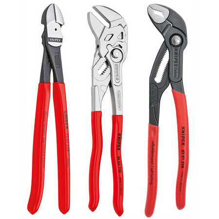 KNIPEX Tools 9K 00 80 117 US, Cobra, Pliers Wrench, Diagonal Cutters 10-Inch Set, 3-Piece