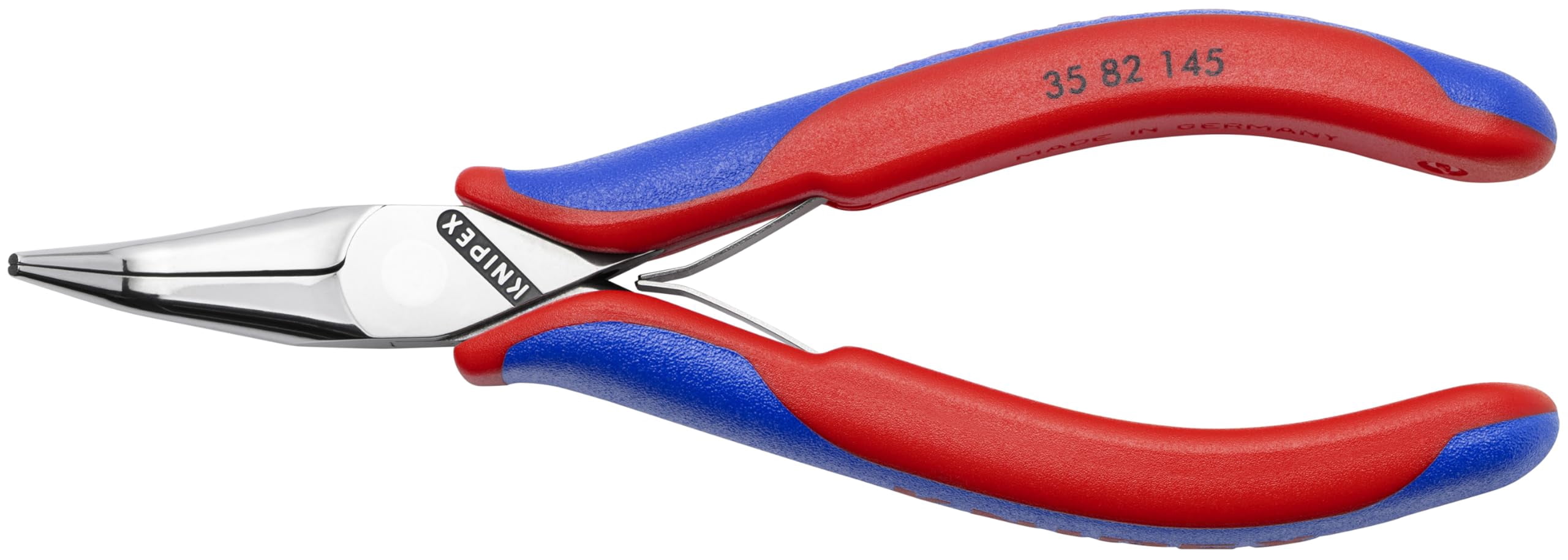 KNIPEX Tools - Electronics Pliers, Half Round Tips, 45 Degree Angled, Multi-Component (3582145), 5.75 102