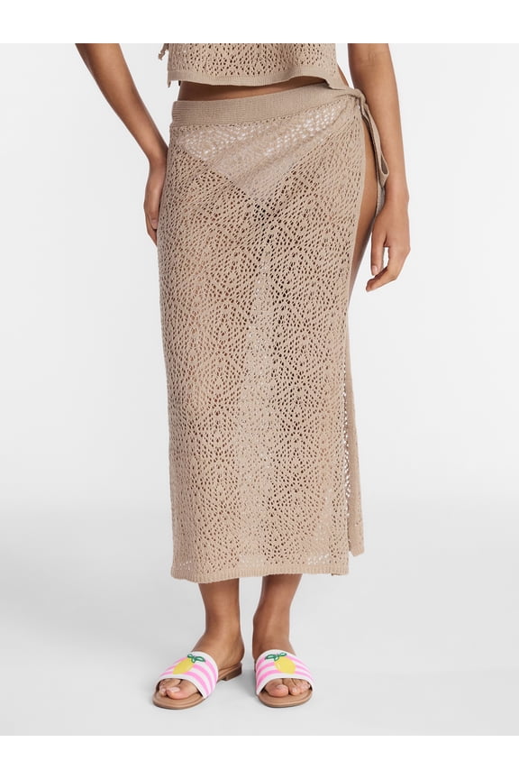 Crochet Knit Skirt with Side Tie, Women's