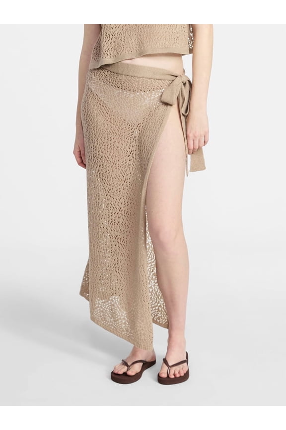 Crochet Knit Skirt with Side Tie, Women's