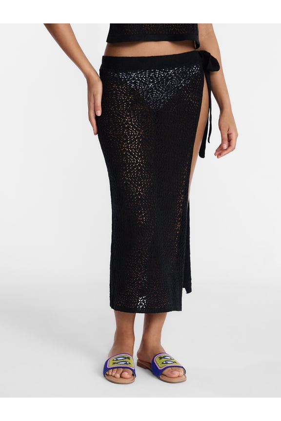 Crochet Knit Skirt with Side Tie, Women's