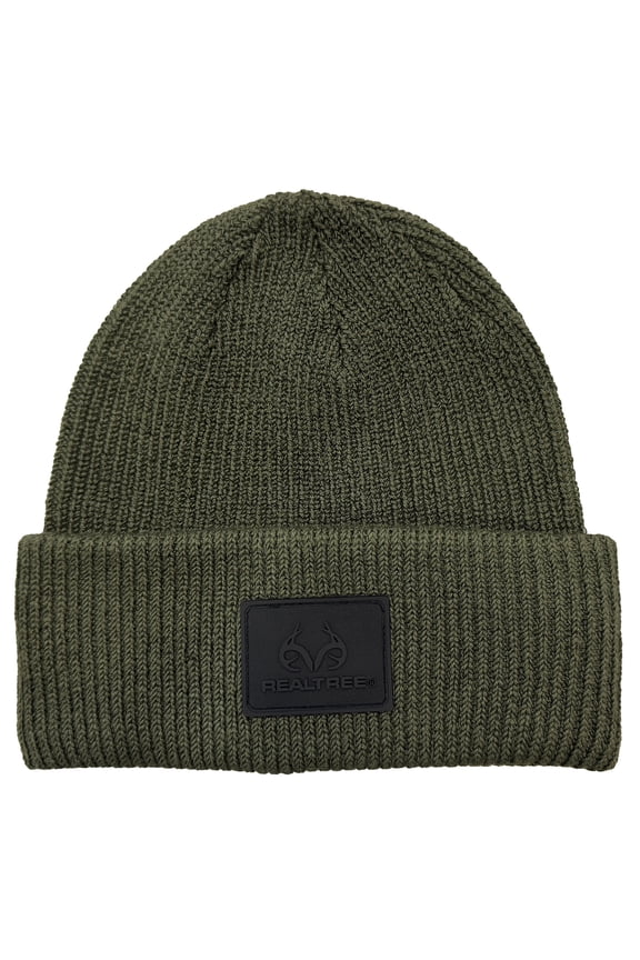 Knit Cufffed Beanie, Olive