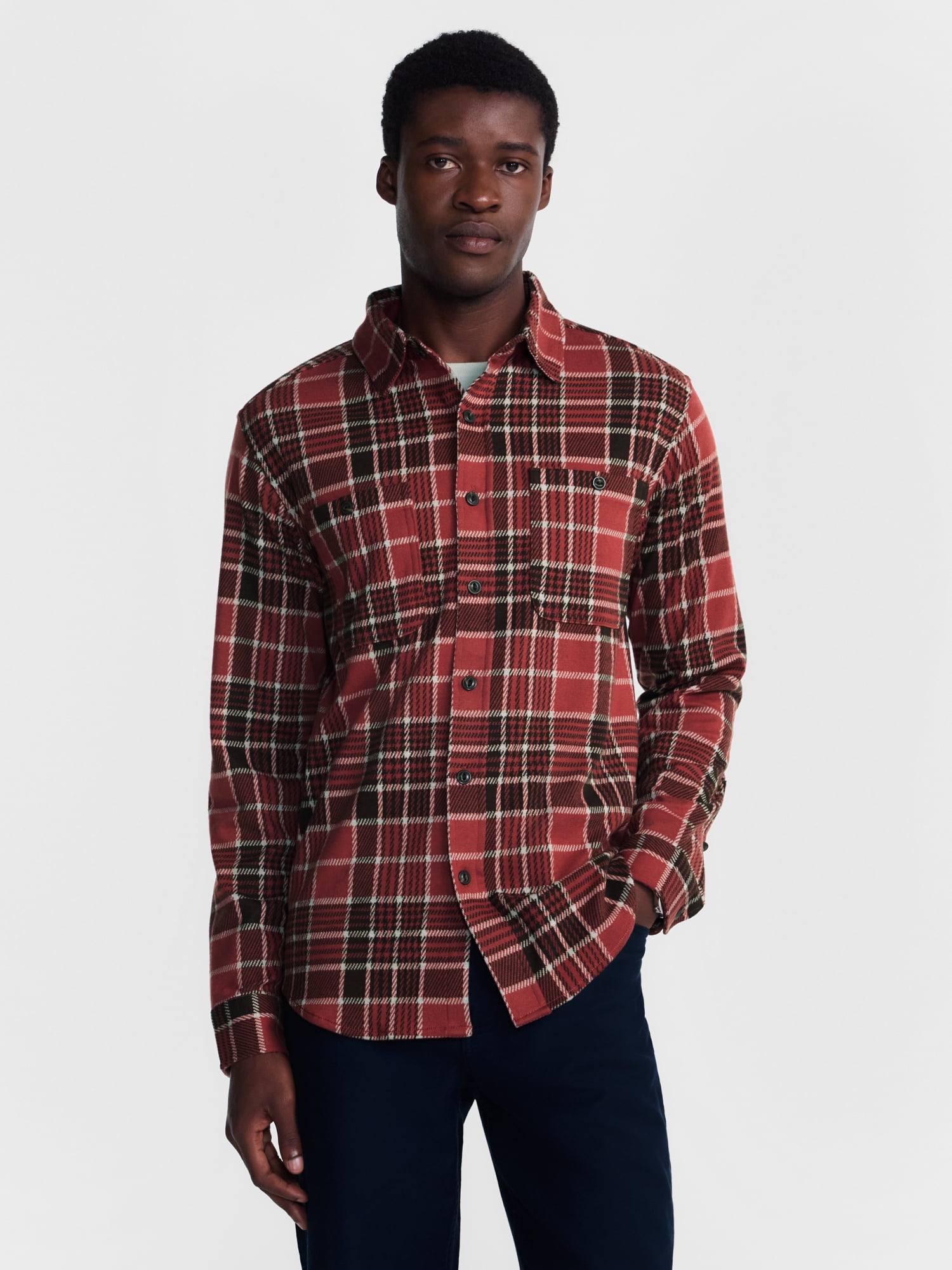George Men's Knit Overshirt with Long Sleeves, Sizes XS-4XLT