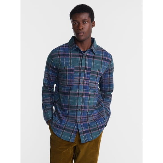 George Men's Knit Overshirt with Long Sleeves, Sizes XS-4XLT