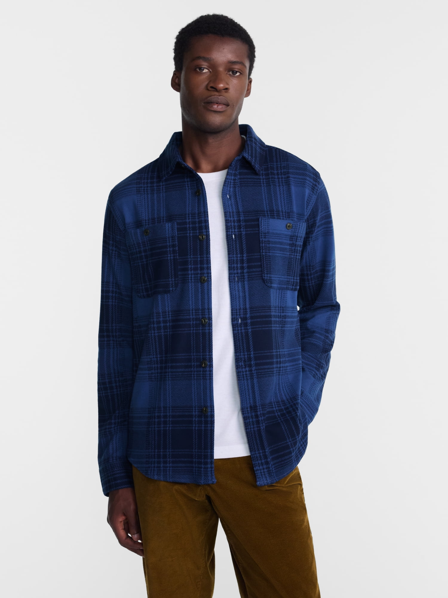 George Men's Knit Overshirt with Long Sleeves, Sizes XS-4XLT