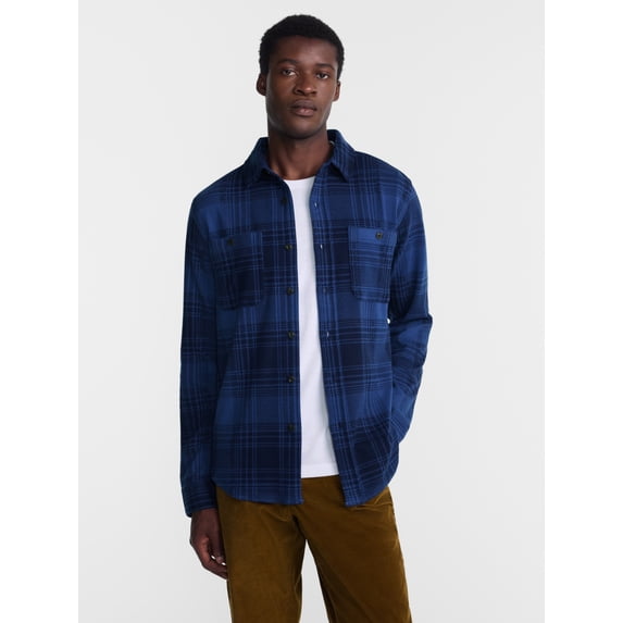 George Men's Knit Overshirt with Long Sleeves, Sizes XS-4XLT