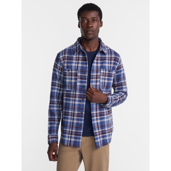 George Men's Knit Overshirt with Long Sleeves, Sizes XS-4XLT