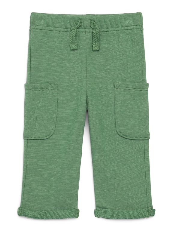 Baby Boy Slub French Terry Cloth Cargo Pants, 0M-24M