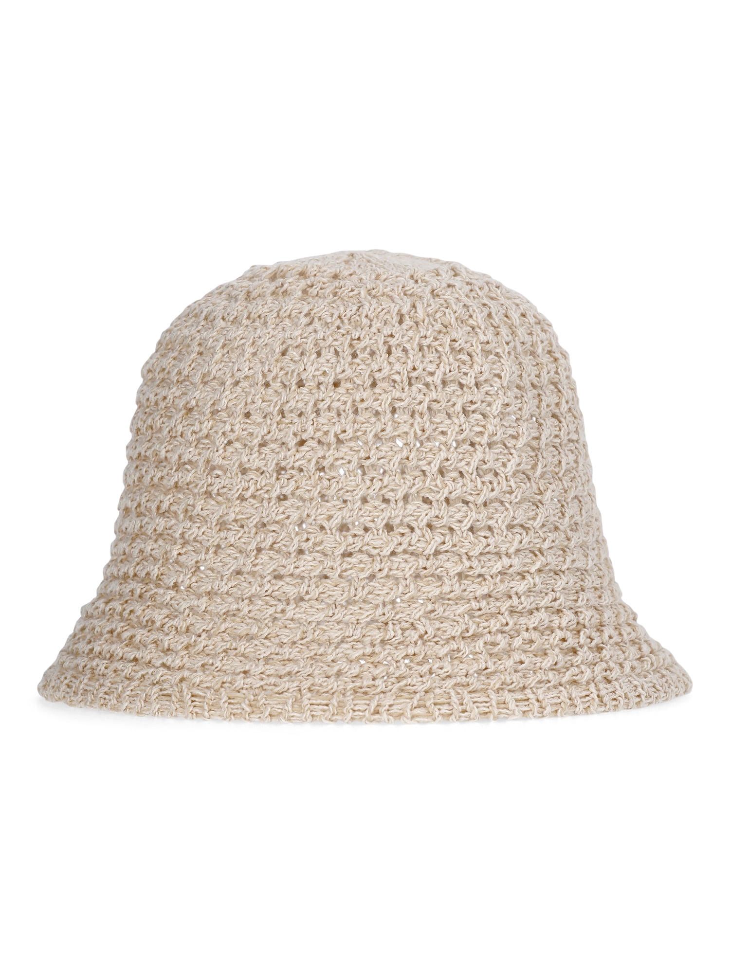 No Boundaries Textured Stitch Knit Bucket Hat, Women's, Natural