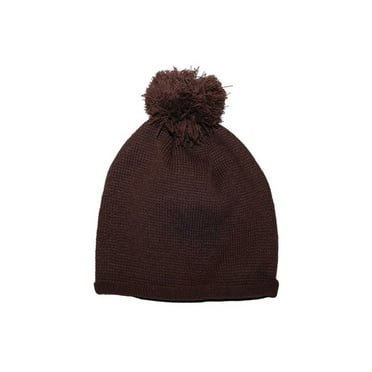 KNITTED WINTER BEANIE CAP - Brown