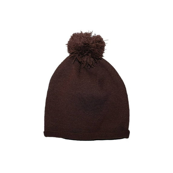 KNITTED WINTER BEANIE CAP - Brown