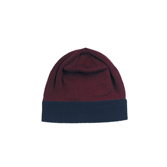 KNITTING BEANIE WINTER CAP - Burgundy Navy