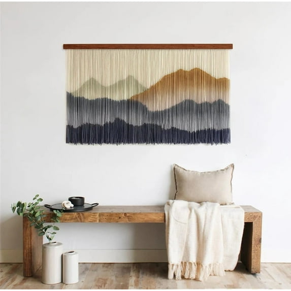 KNITTWORLD Handmade Contemporary bohemian Macramé wall hanging /Macramé wall hanging / Large Macramé wall art decor/ Dip dye Tapestry wall art.