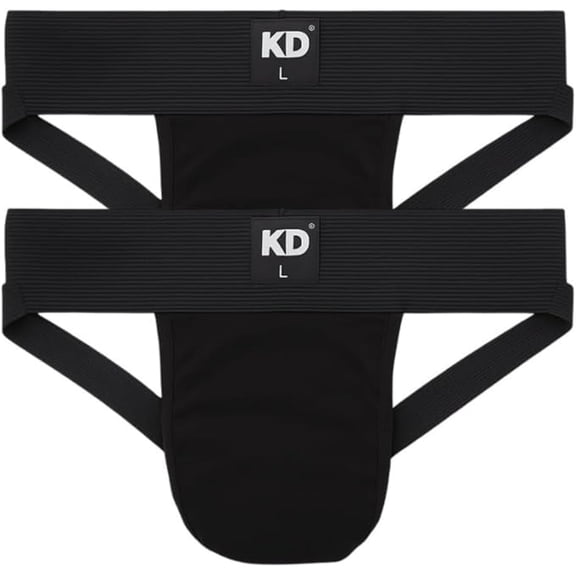 KNK Organic Cotton Jockstrap Gym Supporter – 3” Waistband, Soft & Durable, Black 2XL