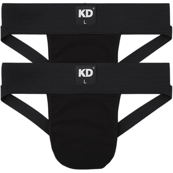 KNK Organic Cotton Jockstrap Gym Supporter – 3” Waistband, Soft & Durable, Black L
