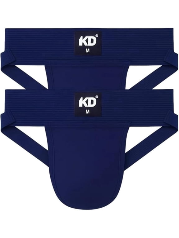 KNK Organic Cotton Jockstrap Gym Supporter – 3” Waistband, Soft & Durable, Blue L