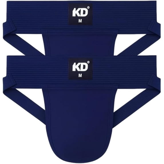 KNK Organic Cotton Jockstrap Gym Supporter – 3” Waistband, Soft & Durable, Blue XL