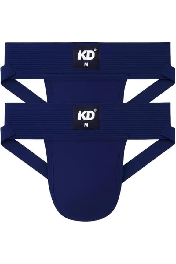 KNK Organic Cotton Jockstrap Gym Supporter – 3” Waistband, Soft & Durable, Blue XL