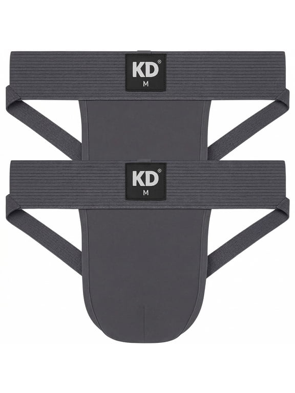 KNK Organic Cotton Jockstrap Gym Supporter – 3” Waistband, Soft & Durable, Grey M