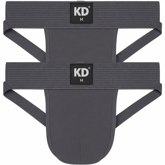KNK Organic Cotton Jockstrap Gym Supporter – 3” Waistband, Soft & Durable, Grey S
