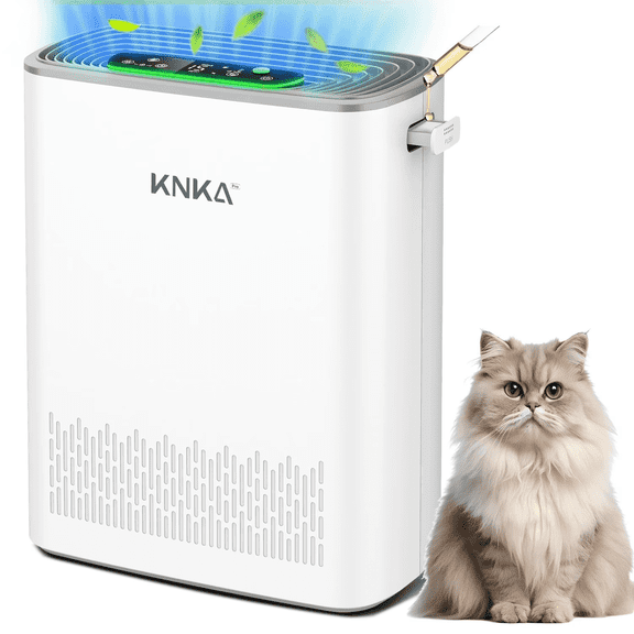 KNKA Pro HEPA Air Purifiers for Home Large Room Up to 1,123 ft in 1 Hr Filters Up to 99.97% of dust, smoke, pollen, Air Quality Monitor, Turbo Mode, Ultra-Quiet
