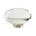 thumbnail image 1 of glacio 1-3/4 in (44 mm) length clear/satin nickel cabinet knob, 1 of 7