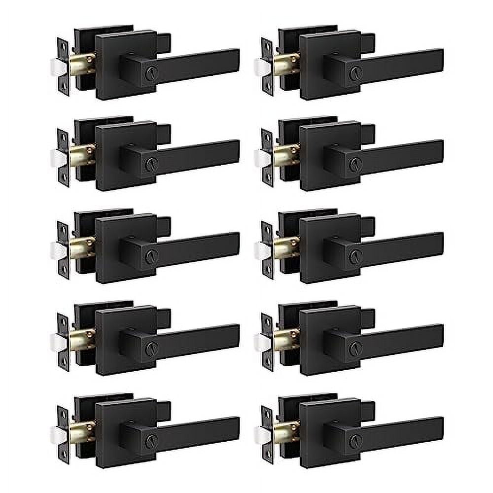 KNOBWELL 10 Pack Heavy Duty Door Lever Lock Privacy Door Lever Without