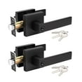 KNOBWELL 2 Pack Black Heavy Duty Entrance Door Lever Door Handle(for