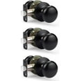 thumbnail image 1 of KNOBWELL 3 Pack Passage Door Knobs for Hallway or Closet Door Knobs, Matte Black Interior Door Knobs, Keyless Doorknobs Non-Locking Round Door Handle, Black Door Knob Interior, 1 of 5