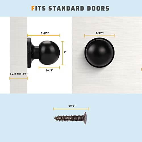 KNOBWELL 4 Pack One Sided Dummy Door Knob, NonTurning Handle for