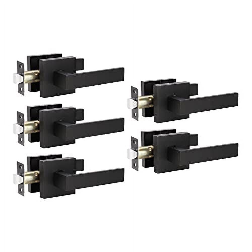 KNOBWELL 5 Pack Heavy Duty Black Door Handle, Interior Door Handles
