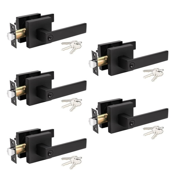 KNOBWELL 5 Pack Heavy Duty Entrance Door Lever Door Handle(for Office