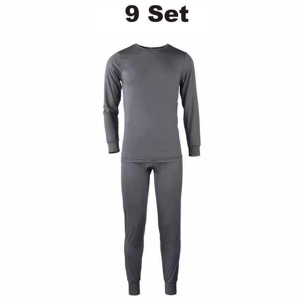 KNOCKER MEN S SOFT FLEECE THERMAL UNDERWEAR TU005 CH GR .95 Polyester 5 Spandex 9 Set Walmart Business Supplies