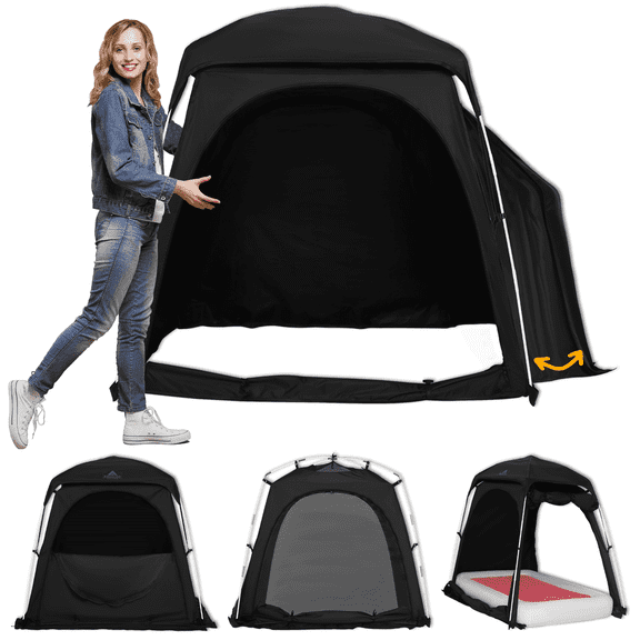 KNOCLOC Baby Blackout Tent Fits Pack N Play, Toddler Travel Bed & Kids Cot, CPC Certified Sleep Pod with Fan Pocket 2 Mesh Doors, Breathable & Quiet Design, Easy Setup & Portable