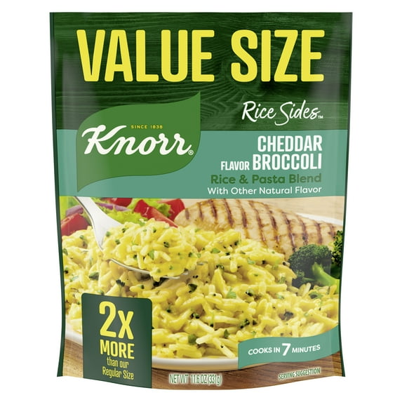 Knorr Rice Sides Value Size Cheddar Broccoli Rice For a Tasty Rice Side Dish No Artificial Flavors or Preservatives 11.6 oz