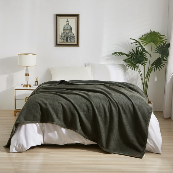 Cozy Haven Luxury Knot Chenille Bed Blanket, Mulled Basil, Full/Queen Size, 90 x 90 in