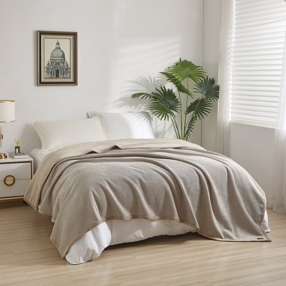 Cozy Haven Luxury Knot Chenille Bed Blanket, French Oak, King Size, 102 x 90 in